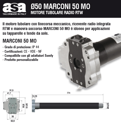 ADATTATORE OGIVA ROTONDO 70 MM PER MOTORE TAPPARELLA MOTORI TAPPARELLE DA 45 MM